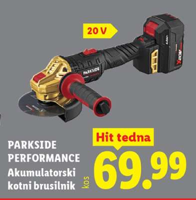 PARKSIDE PERFORMANCE Akumulatorski kotni brusilnik