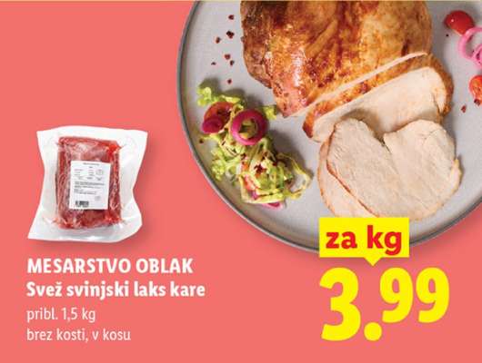 MESARSTVO OBLAK Svež svinjski laks kare
