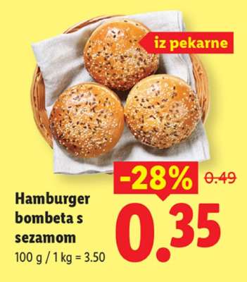 Hamburger bombeta s sezamom