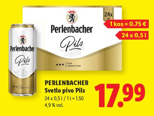 PERLENBACHER Svetlo pivo Pils