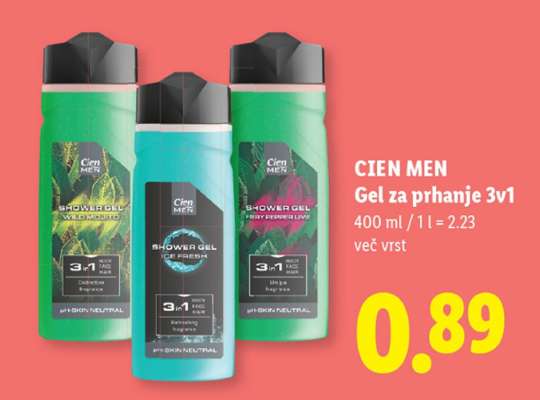 CIEN MEN Gel za prhanje 3v1