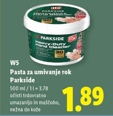 W5 Pasta za umivanje rok Parkside