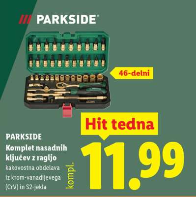 PARKSIDE Komplet nasadnih ključev z ragljo