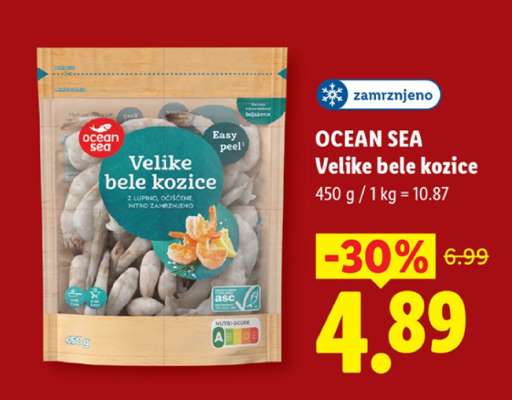OCEAN SEA Velike bele kozice