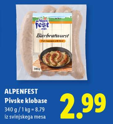ALPENFEST Pivske klobase