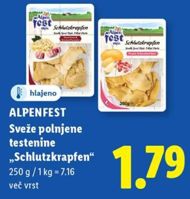 ALPENFEST Sveže polnjene testenine „Schlutzkrapfen“