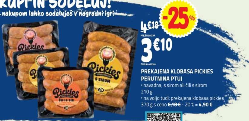 PREKAJENA KLOBASA PICKIES PERUTNINA PTUJ