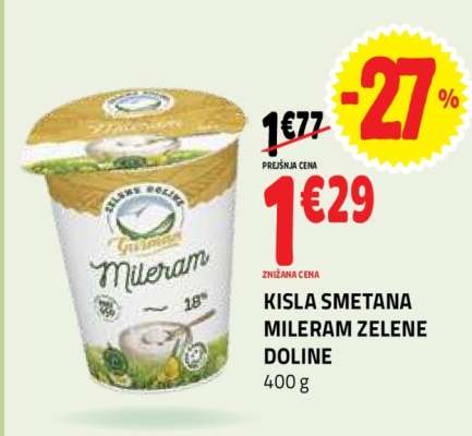 KISLA SMETANA MILERAM ZELENE DOLINE