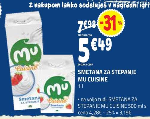 Smetana za stepanje MU Cuisine