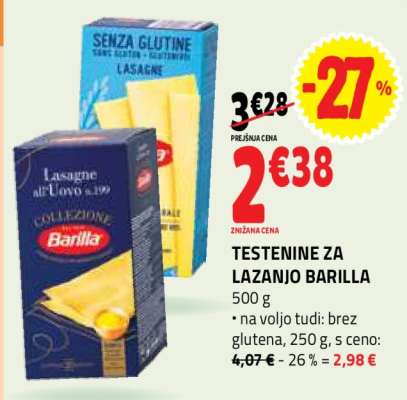 TESTENINE ZA LAZANJO BARILLA