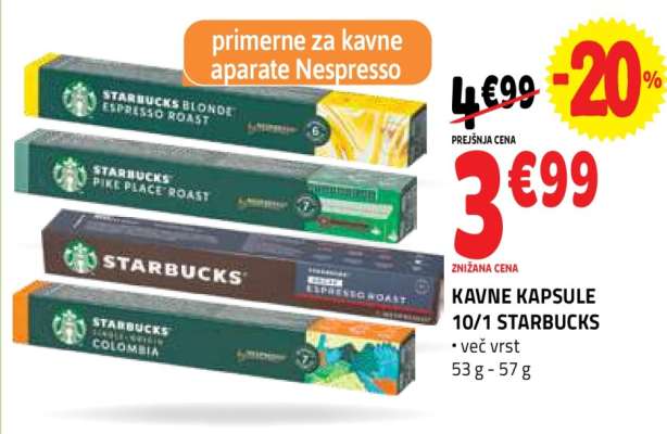 KAVNE KAPSULE 10/1 STARBUCKS