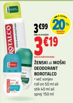 ŽENSKI ali MOŠKI DEODORANT BOROTALCO