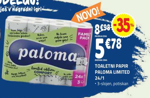 TOALETNI PAPIR PALOMA LIMITED 24/1
