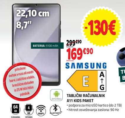 SAMSUNG TABLIČNI RAČUNALNIK A11 KIDS PAKET
