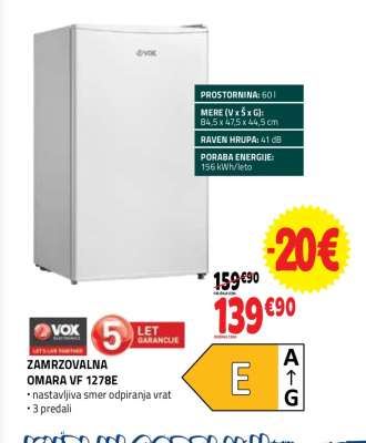 ZAMRZOVALNA OMARA VF 1278E