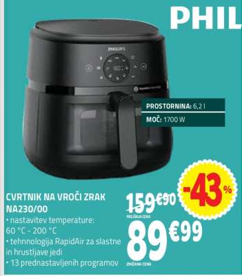 PHILIPS CVRTNIK NA VROČI ZRAK NA230/00