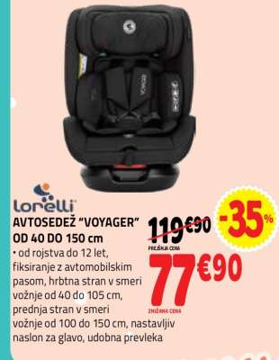 AVTOSEDEŽ "VOYAGER" OD 40 DO 150 cm