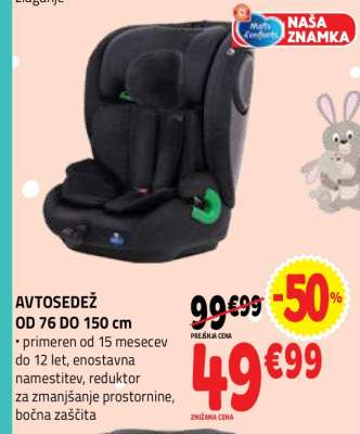 AVTOSEDEŽ OD 76 DO 150 cm