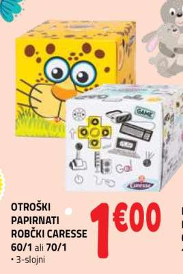 OTROŠKI PAPIRNATI ROBČKI CARESSE
