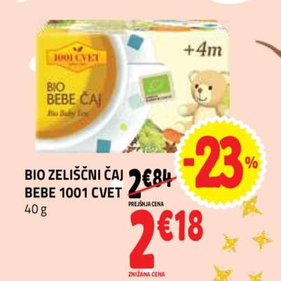 BIO ZELIŠČNI ČAJ BEBE 1001 CVET