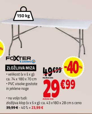 ZLOŽLJIVA MIZA