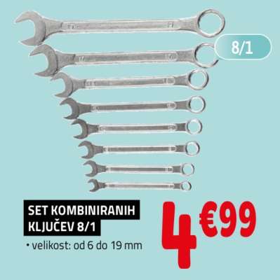 SET KOMBINIRANIH KLJUČEV 8/1