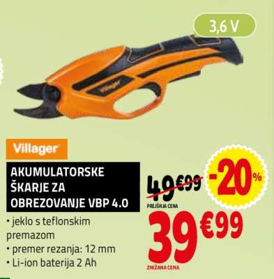 AKUMULATORSKE ŠKARJE ZA OBREZOVANJE VBP 4.0
