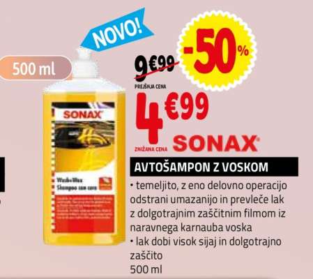 SONAX AVTOŠAMPON Z VOSKOM