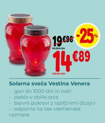 SOLARNA SVEČA VESTINA VENERA