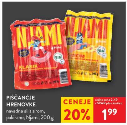 PIŠČANČJE HRENOVKE