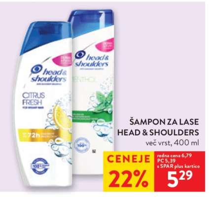 ŠAMPON ZA LASE HEAD & SHOULDERS