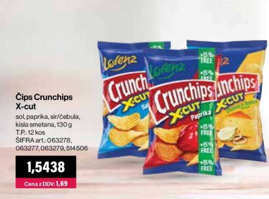 ČIPS CRUNCHIPS X-CUT