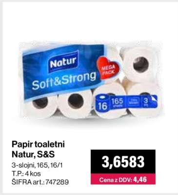 Papir toaletni Natur, S&S