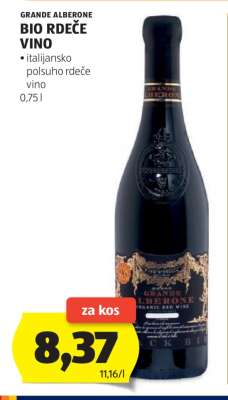 GRANDE ALBERONE BIO RDEČE VINO