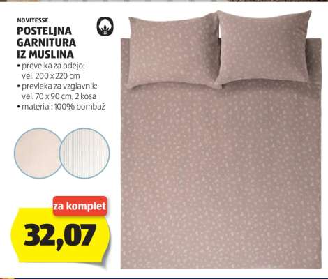 NOVITESSE POSTELJNA GARNITURA IZ MUSLINA