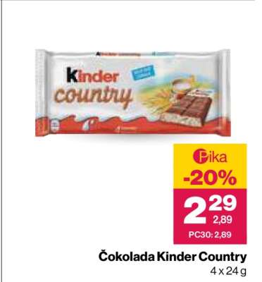 ČOKOLADA KINDER COUNTRY