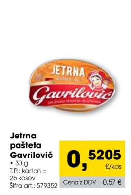 Jetrena pašteta Gavrilović