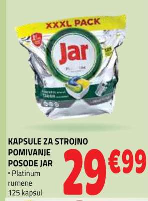 Kapsule za strojno pomivanje posode Jar
