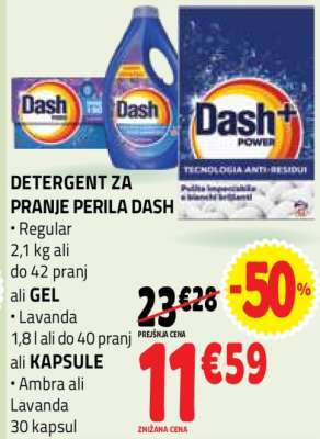 DETERGENT ZA PRANJE PERILA DASH