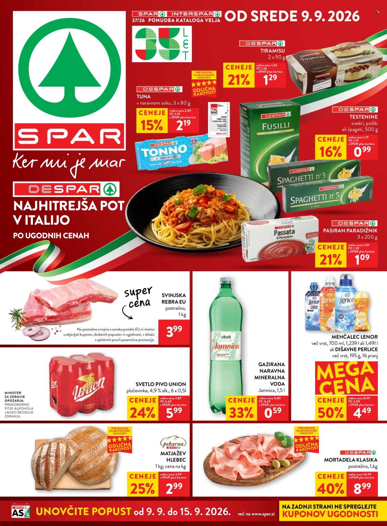 SPAR katalog - 9.9.2026 - 15.9.2026. Stran 1