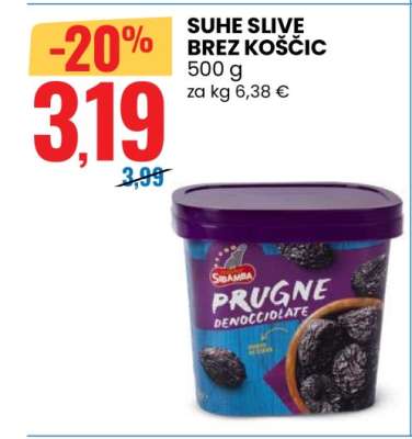 SUHE SLIVE BREZ KOŠČIC