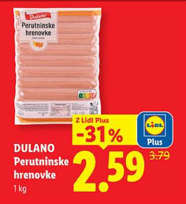 DULANO Perutninske hrenovke
