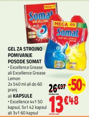 GEL ZA STROJNO POMIVANJE POSODE SOMAT