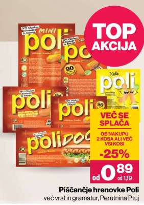 Piščančje hrenovke Poli