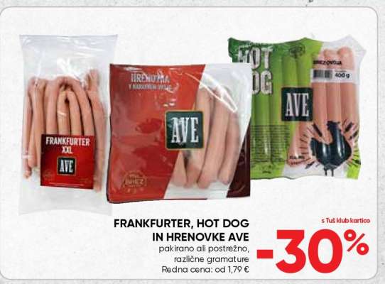 FRANKFURTER, HOT DOG IN HRENOVKE AVE