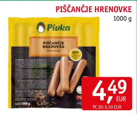 PIŠČANČJE HRENOVKE