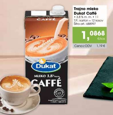 Trajno mleko Dukat Caffé