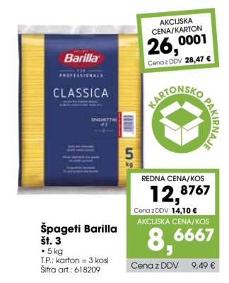 Špageti Barilla št. 3