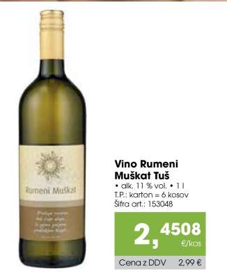 Vino rumeni muškat Tuš
