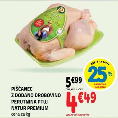 PIŠČANEC Z DODANO DROBOVINO PERUTNINA PTUJ NATUR PREMIUM